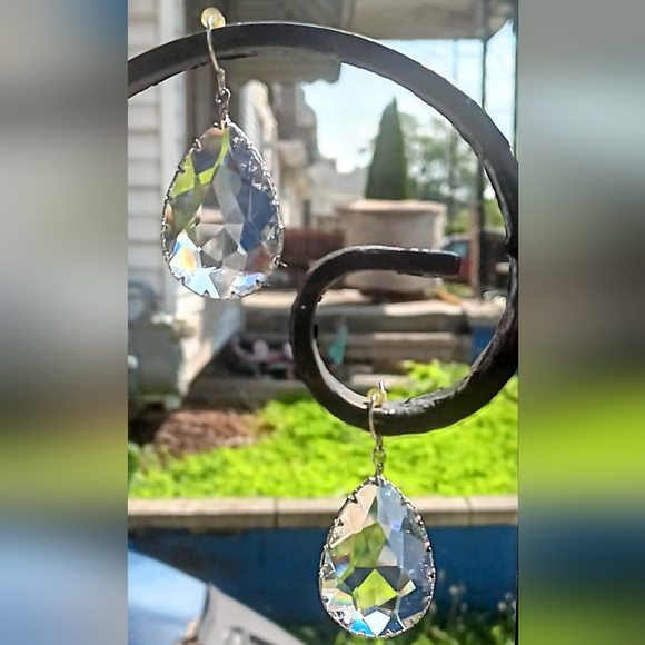 Aldo Faceted Crystal Teardrop Earrings - Picture 1 of 5